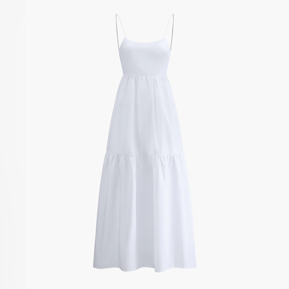 Commense White Backless Maxi Dress